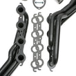 Load image into Gallery viewer, Hedman Hedders Black Long-Tube LS Engine Swap Headers 69050 fits Chevrolet S10 / GMC S15 2WD - Back View
