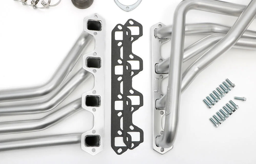 Hedman Hedders HD Silver Long-Tube Headers 89358 fits 1980-1996 Ford Bronco / F-150 / F-250 / F-350 - Side View