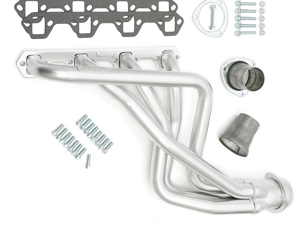 Hedman Hedders HD Silver Long-Tube Headers 89358 fits 1980-1996 Ford Bronco / F-150 / F-250 / F-350 - Back View
