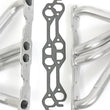 Load image into Gallery viewer, Hedman Hedders H.D. Silver Long-Tube Swap Headers 69518 fits 1980-1983 Jeep CJ5 / CJ7 - Back View