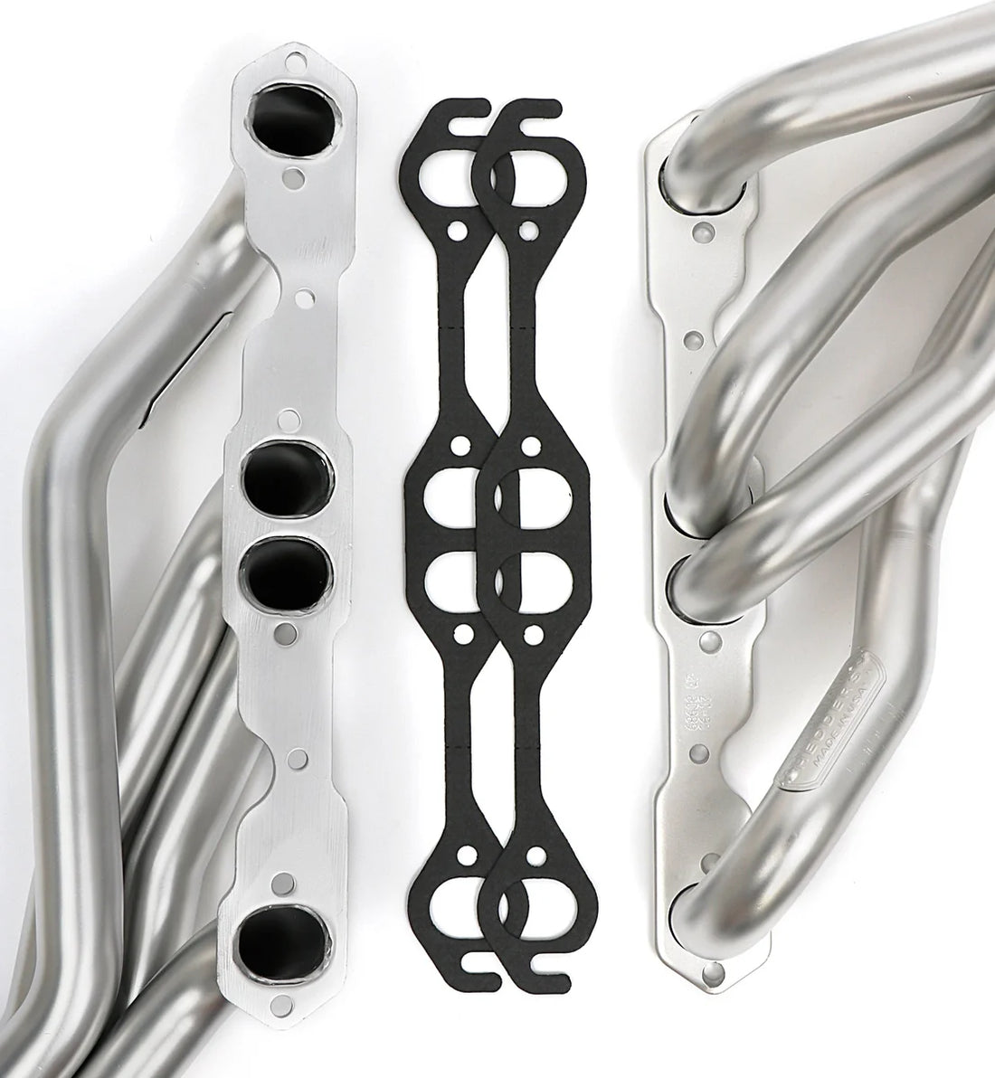 Hedman Hedders H.D. Silver Mid-Length Headers 68608 fits 1967-1981 Chevrolet Camaro / G-Body 283-400 - Back View