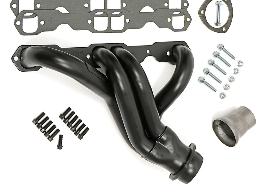 Hedman Hedders Mid-Length 1-3/4 in.Headers fits 1967-1987 Chevrolet C10 / GMC 283-400 - Back View