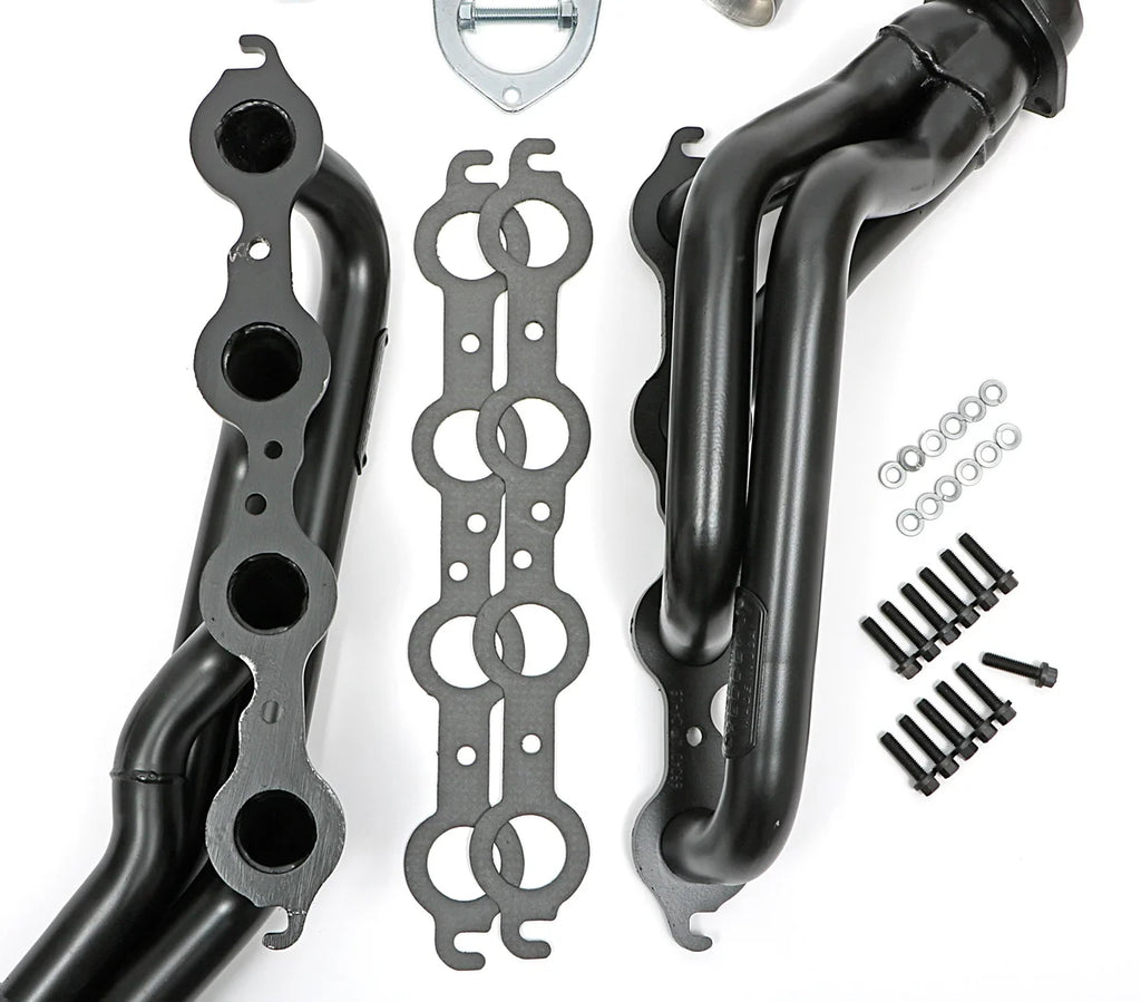 Hedman Hedders Mid-Length LS Engine Swap Headers 69040 fits Chevrolet S10 / GMC S15 2WD - Back View