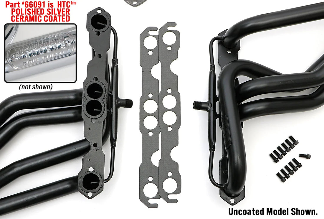 Hedman Hedders SILVER LONG-TUBE E.O. HEADERS With A.I.R. 66091 fits 1967-1991 Gm Trucks 283-400 - Additional View 5