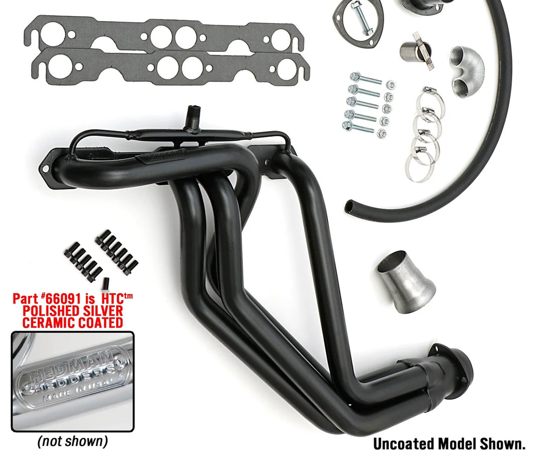Hedman Hedders SILVER LONG-TUBE E.O. HEADERS With A.I.R. 66091 fits 1967-1991 Gm Trucks 283-400 - Additional View 6