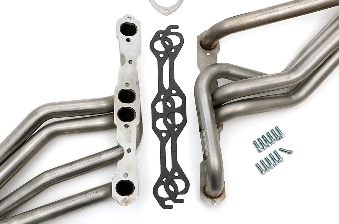 Hedman Hedders STAINLESS HEADERS; LONG; 67-91 2WD/4WD SB CHEVY TRUCKS/SUVS; 1-5/8 IN.- UNCOATED 62090 - Side View