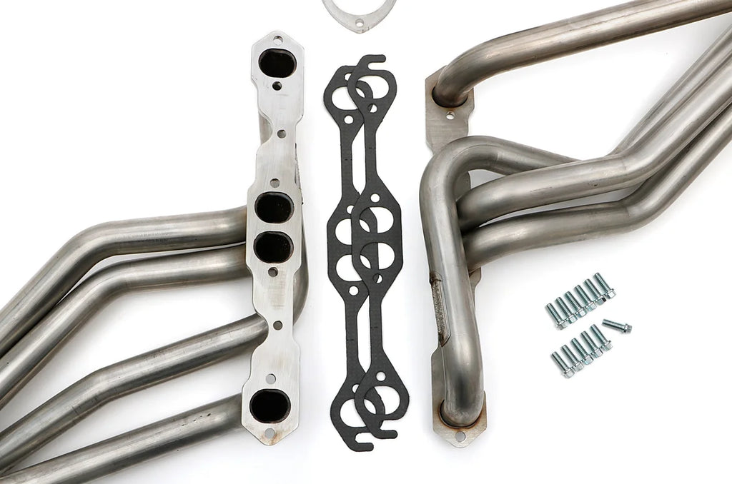 Hedman Hedders STAINLESS HEADERS; LONG; 67-91 2WD/4WD SB CHEVY TRUCKS/SUVS; 1-5/8 IN.- UNCOATED 62090 - Side View