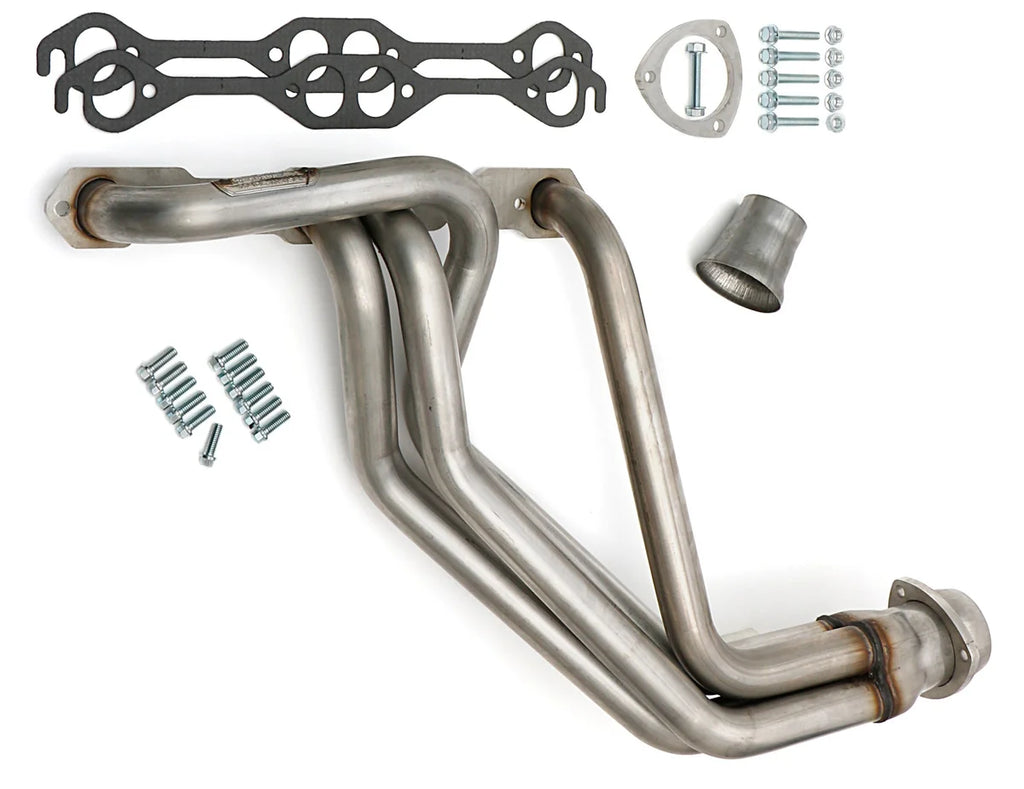 Hedman Hedders STAINLESS HEADERS; LONG; 67-91 2WD/4WD SB CHEVY TRUCKS/SUVS; 1-5/8 IN.- UNCOATED 62090 - Back View
