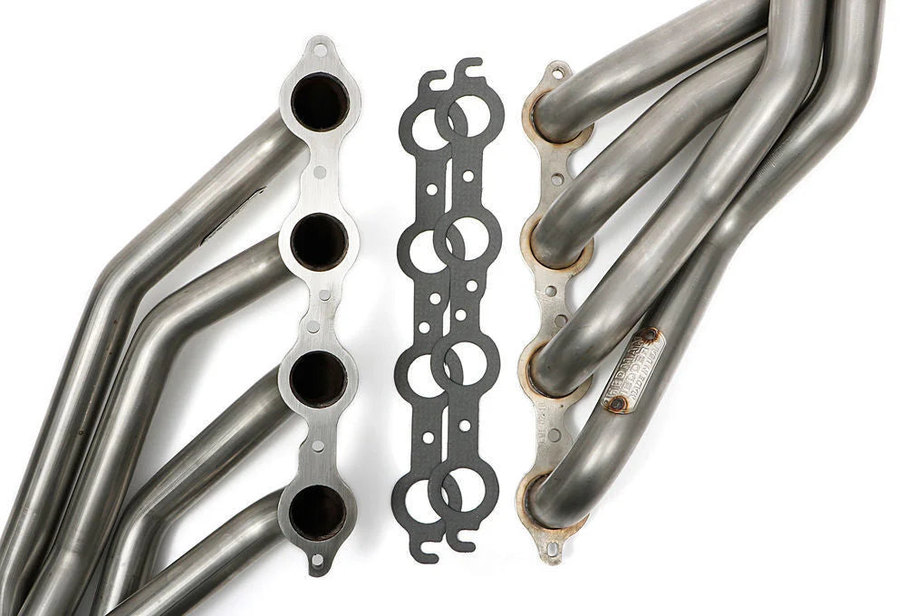 Hedman Hedders STAINLESS Headers 1-3/4 in. LONG TUBES UNCOATED 62570 fits 2010-2015 Chevrolet Camaro - Back View