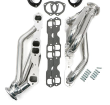 Load image into Gallery viewer, Hedman Hedders Silver 1-3/4 in Mid-Length Swap Headers fits 1982-2004 Chevrolet / GMC / Isuzu Sb Chevy 2WD - Back View