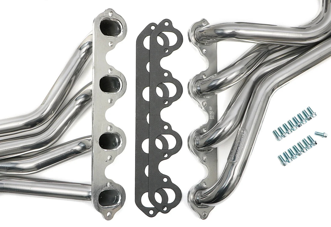 Hedman Hedders Silver 50-State Headers 89146 fits 1974-1979 Ford F-150 / F-350 429-460 2WD - Back View