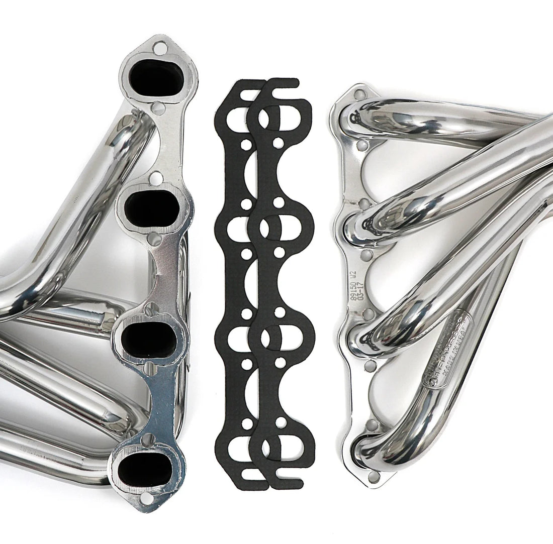 Hedman Hedders Silver 50-State Legal Headers fits 1969-1979 Ford F-100 / F-150 302 2WD - Installation View
