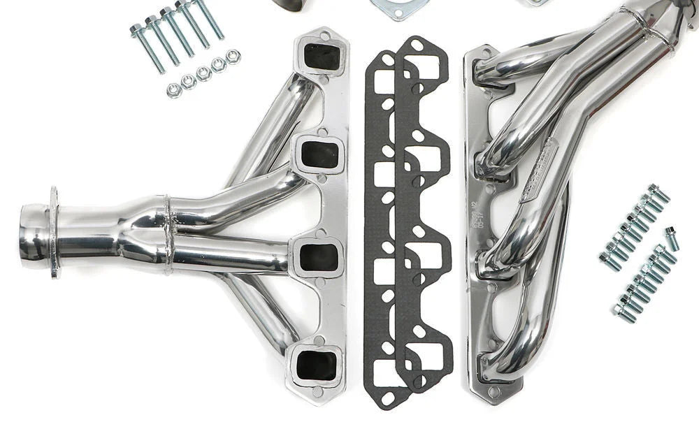 Hedman Hedders Silver Engine Swap Headers 89506 fits 1982-1987 Ford 2WD Ranger 289-302 - Back View