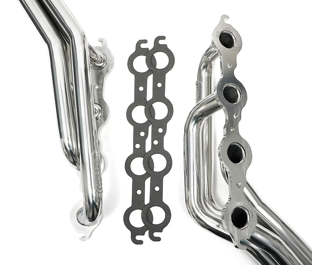 Hedman Hedders Silver Long-Tube LS Engine Swap Headers 69056 fits Chevrolet S10 / GMC S15 2WD - Back View