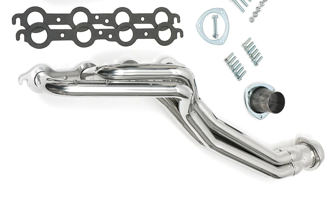 Hedman Hedders Silver Long-Tube LS Engine Swap Headers 69056 fits Chevrolet S10 / GMC S15 2WD - Installation View