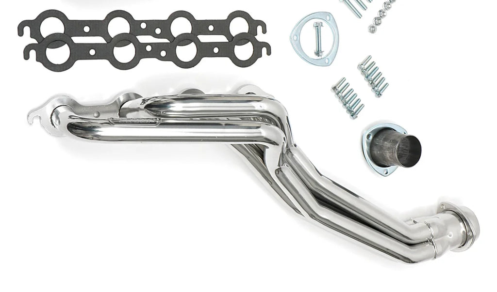 Hedman Hedders Silver Long-Tube LS Engine Swap Headers 69056 fits Chevrolet S10 / GMC S15 2WD - Installation View