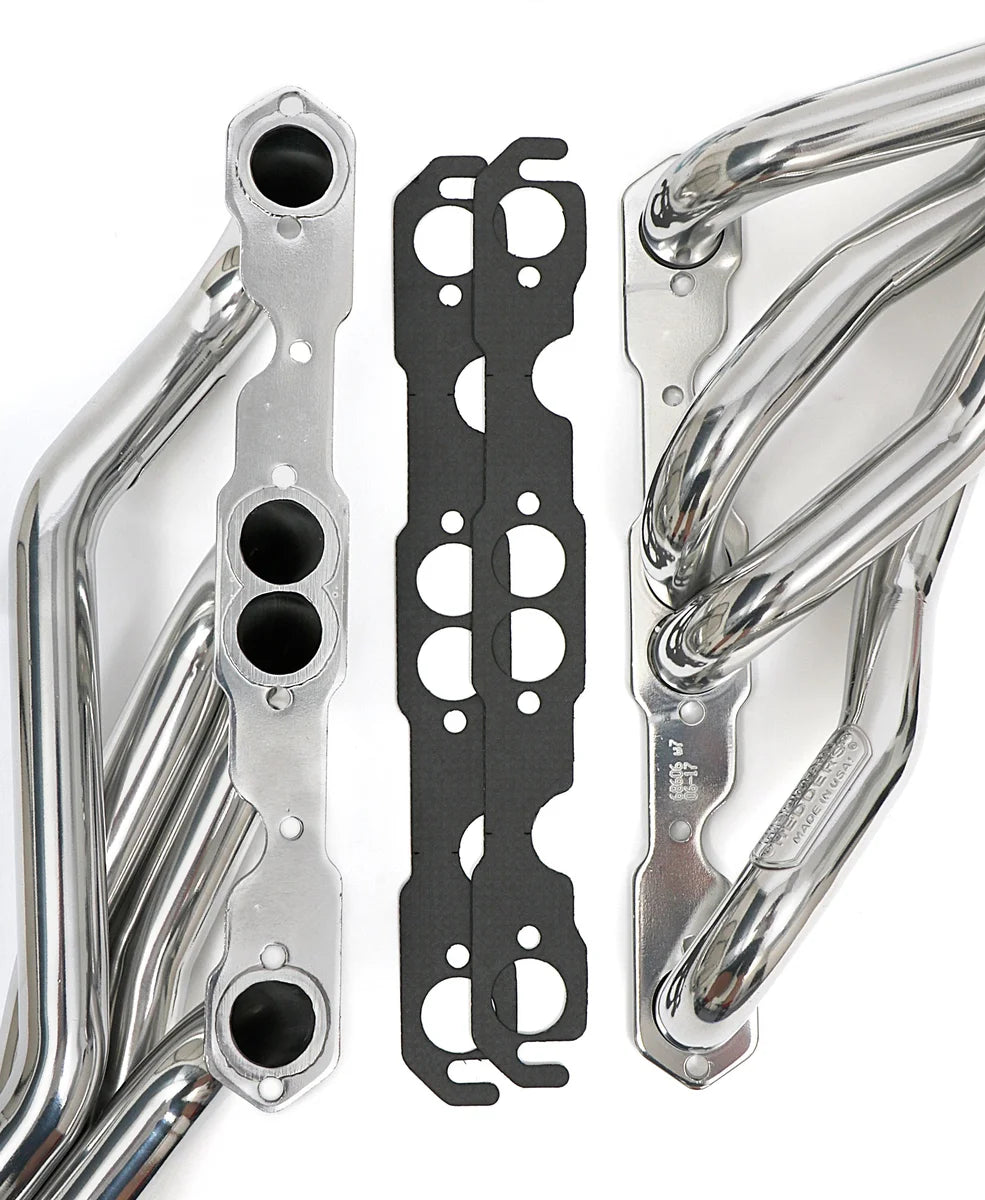 Hedman Hedders Silver Mid-Length Headers 68606 fits 1967-1981 Chevrolet Camaro / Nova / G-Body 283-400 - Back View