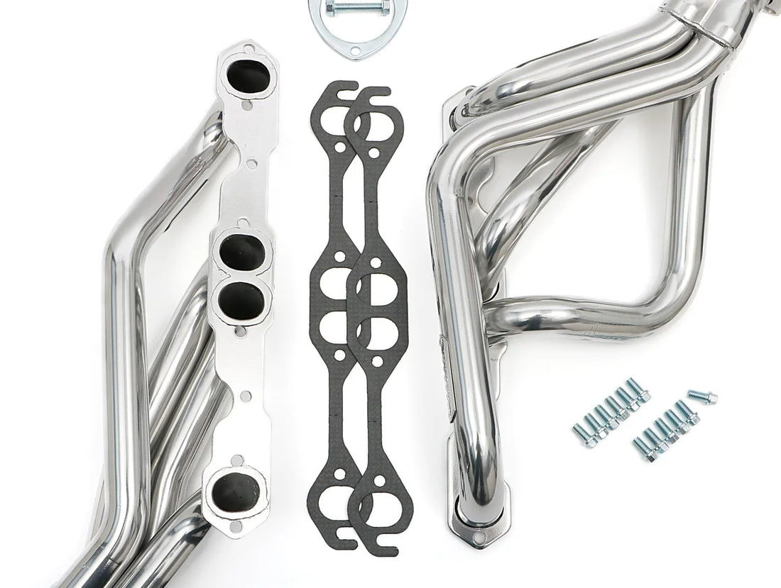 Hedman Hedders Silver Mid-Length Headers w/Close Ratio 68626 fits 1978-1987 G-Body 283-400 - Back View