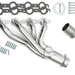 Load image into Gallery viewer, Hedman Hedders Silver Mid-Length LS Swap Headers 68026 fits 1978-1987 Gm A-Body / G-Body - Back View