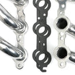 Load image into Gallery viewer, Hedman Hedders Silver Mild Steel LS Swap Headers fits 1967-1969 Chevrolet Camaro / FB / 1968-1974 Chevrolet Nova - Back View