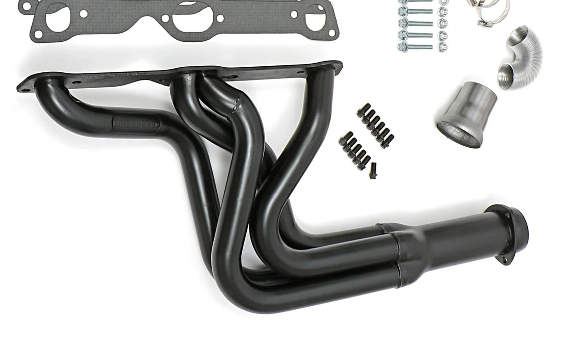 Hedman Hedders Standard Uncoated Headers; 1-3/4 in. Tube Dia.; 3 in. Coll.; FULL LENGTH Design 28150 - Back View
