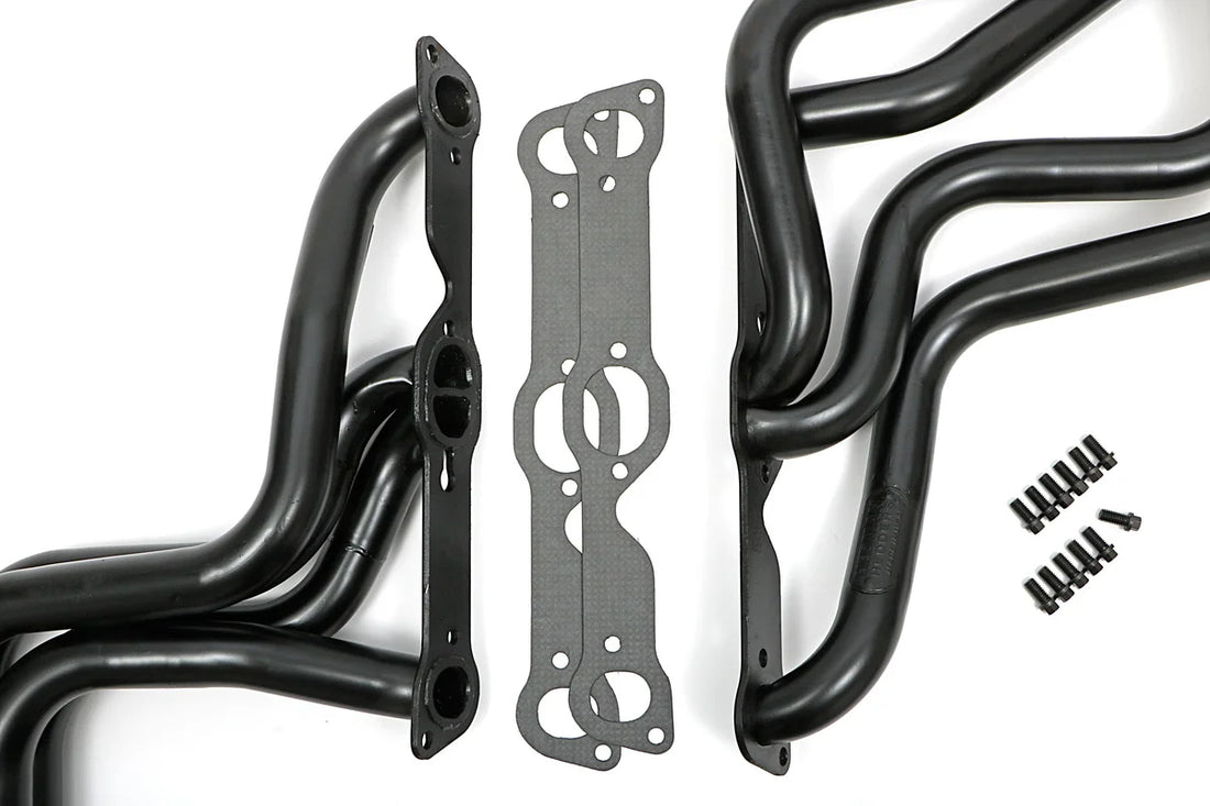 Hedman Hedders Standard Uncoated Headers; 1-3/4 in. Tube Dia.; 3 in. Coll.; FULL LENGTH Design - Back View
