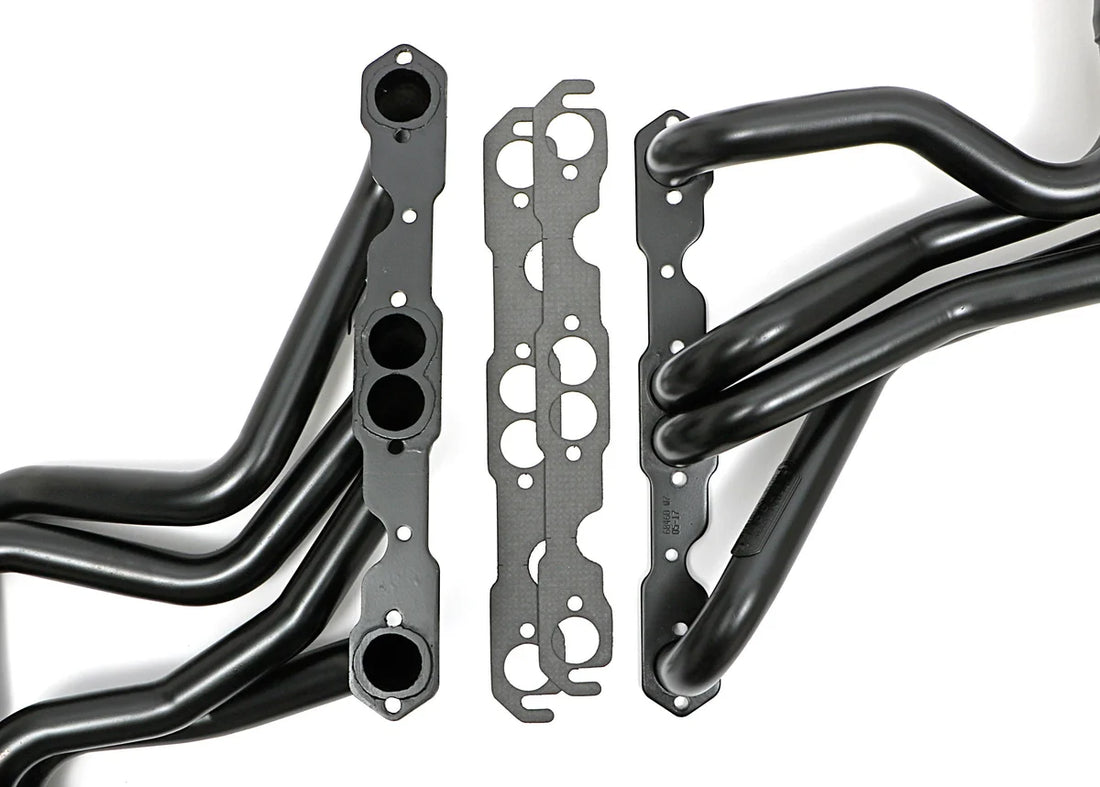 Hedman Hedders Standard Uncoated Headers; 1-5/8 in. Tube Dia.; 3 in. Coll.; FULL LENGTH Design 68460 - Back View