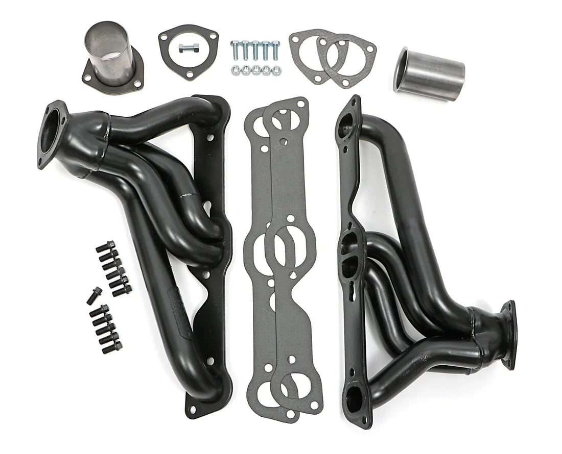 Hedman Hedders Standard Uncoated Headers; 1-5/8 in. Tube Dia.; 2-1/2 in. Coll.; SHORTY Design - Back View