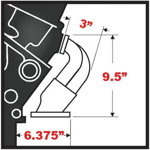 Hedman Hedders Standard Uncoated Headers; 1-5/8 in. Tube Dia.; 2-1/2 in. Coll.; SHORTY Design - Additional View 5