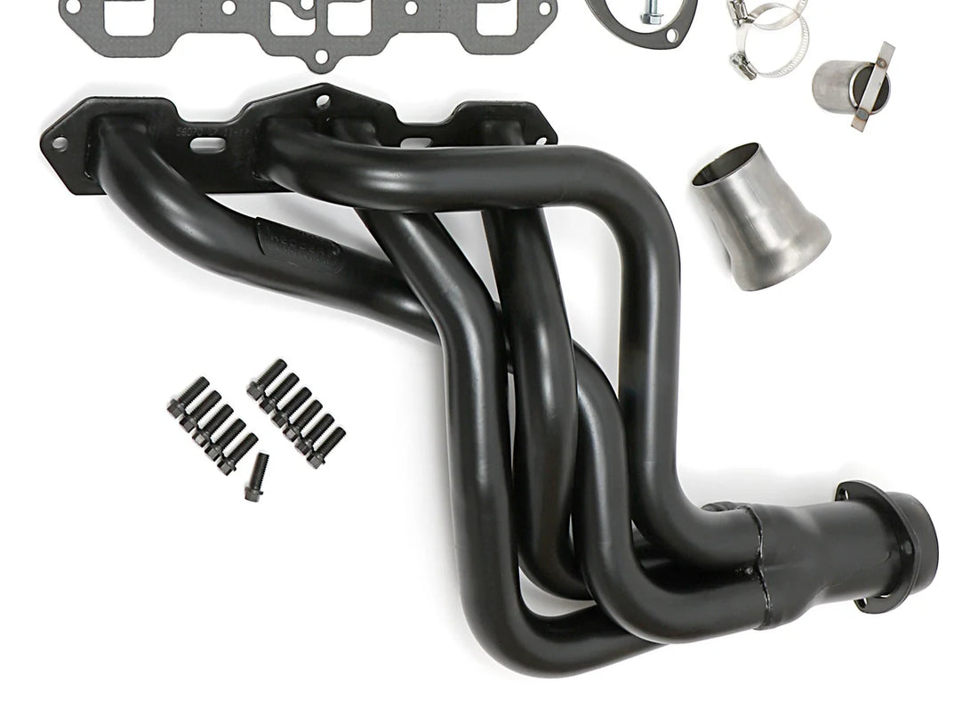 Hedman Hedders Uncoated Long-Tube Headers for 78-87 Oldsmobile 442, Cutlass, F85 w/Olds 260-403 - Back View