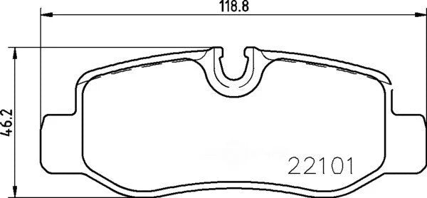 Hella Pagid Brake Pad Set 355021761 fits 2016-2023 Mercedes-Benz Metris - Main Product View