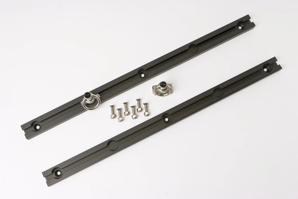 Hi-lift Jack 22" Black Set. 2 Anodized Aluminum Rails 2 SS Locking Slides Complete Hardware. SWR22B