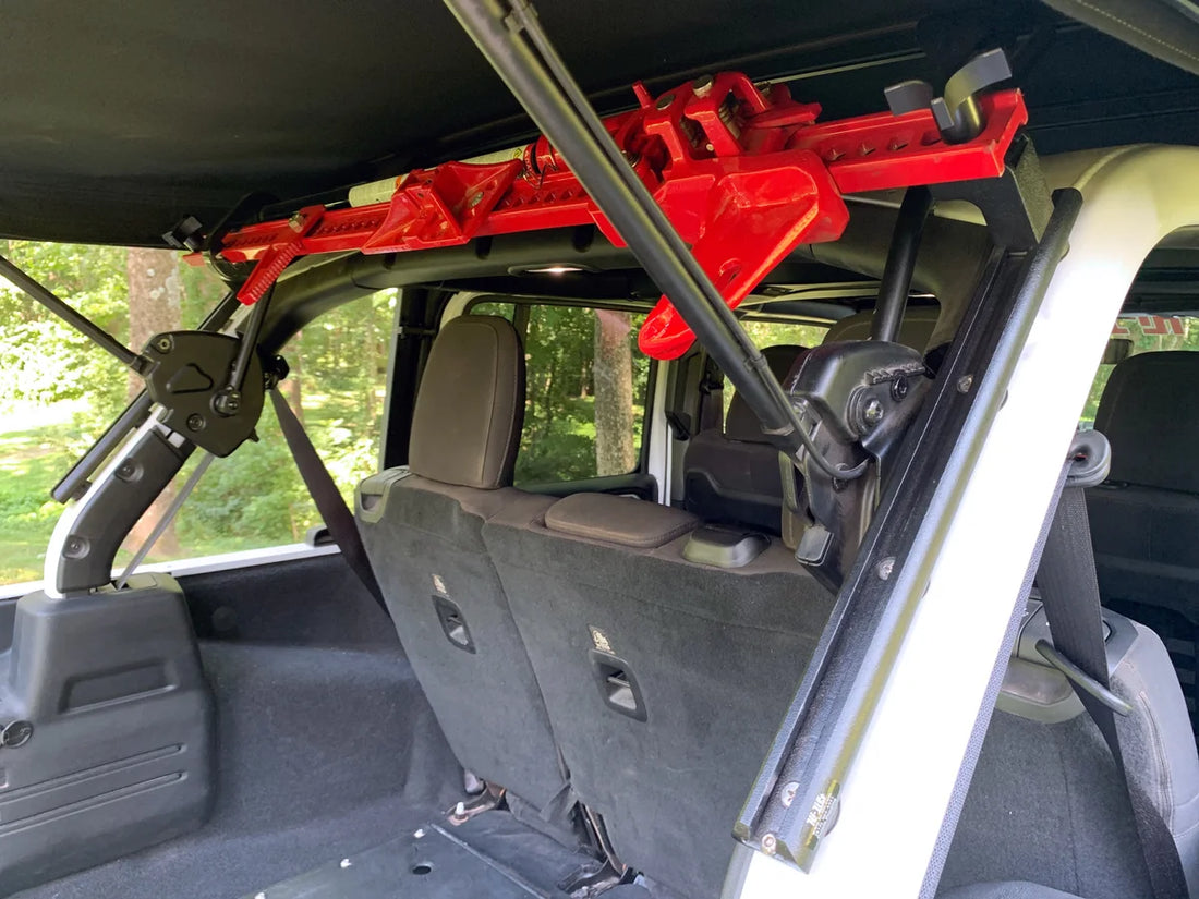 Hi-lift Jack Roll Cage Track Mounting System for 2018+ Jeep Wrangler JLU (4 Door) TT-1000 - Side View