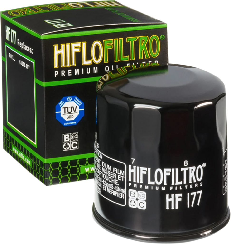 Hiflofiltro Oil Filter - Black HF177 - Side View