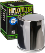 Load image into Gallery viewer, Hiflofiltro Oil Filter - Chrome HF170C - Side View