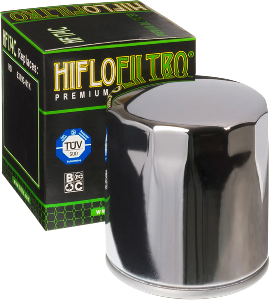 Hiflofiltro Oil Filter - Chrome HF174C - Main Product View
