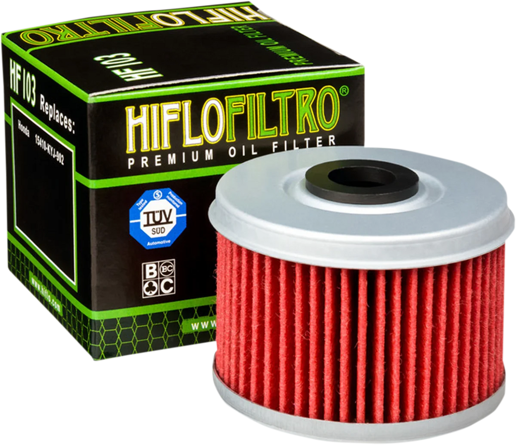 Hiflofiltro Oil Filter - HF103 fits Honda - Back View