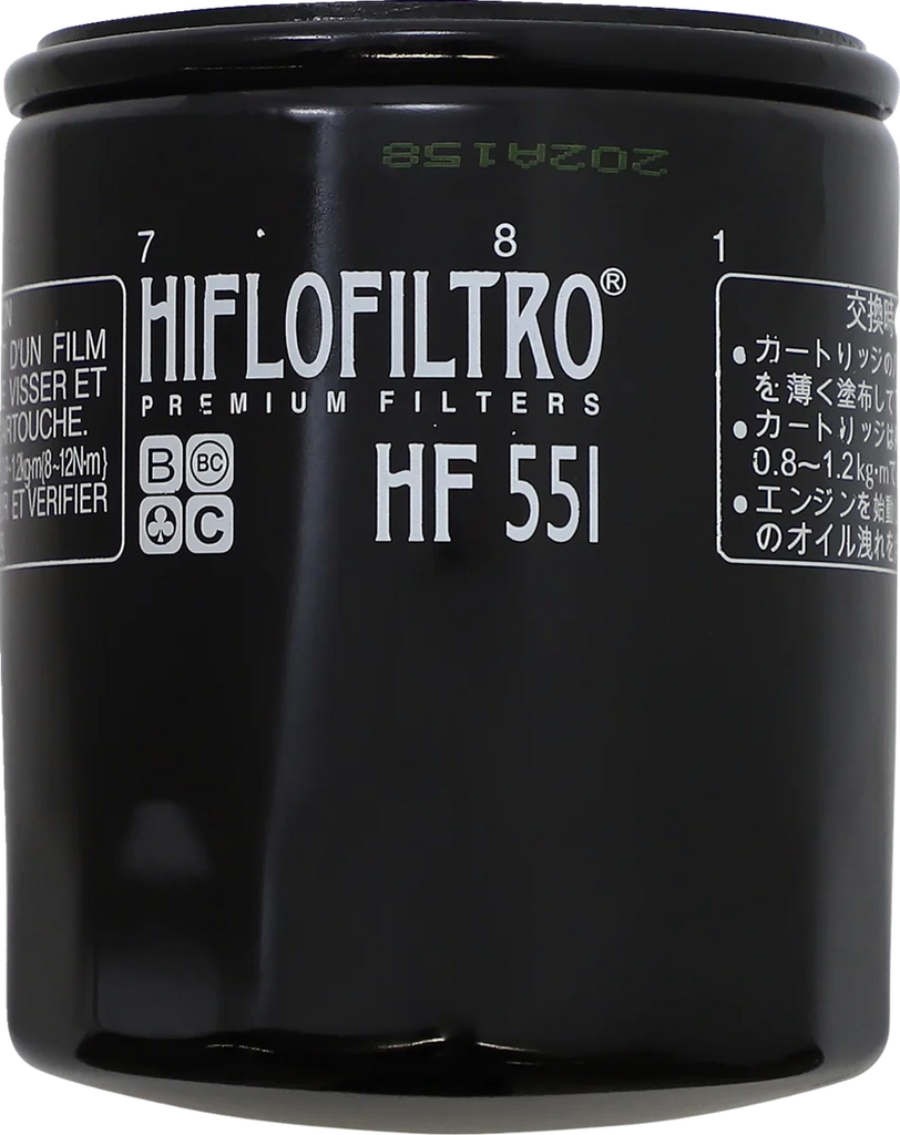 Hiflofiltro Oil Filter HF551 - Main Product View