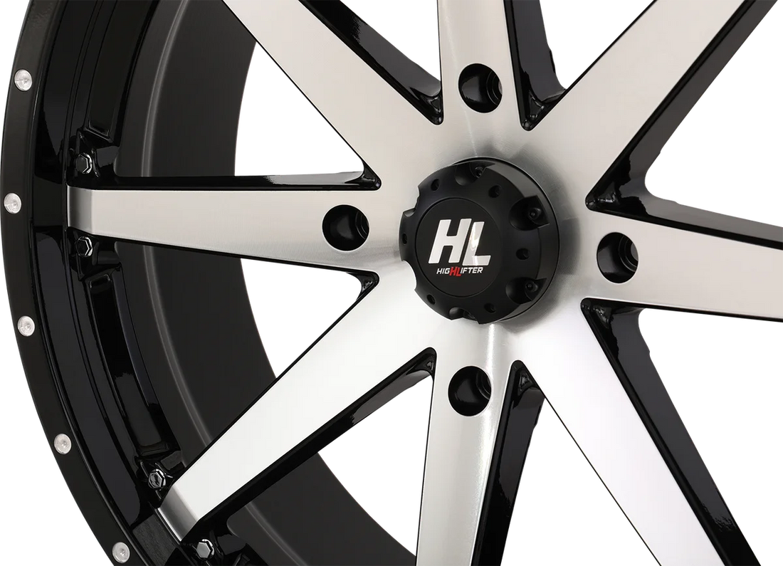 High Lifter Products Wheel - HL10 - Front/Rear - Gloss Black w/Machined - 20x7 - 4/137 - 4+3 (+10 mm) 20HL10-1137 - Side View