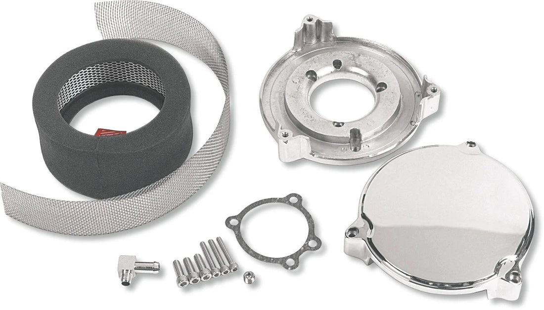 High Performance 6" Dragtron™ II Air Cleaner Kit - Chrome DragSpecialties 121165 - Side View