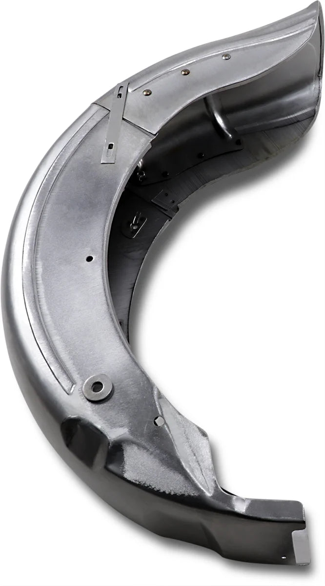 Hinged Read Fender - Raw - Steel DragSpecialties 090016-PB-LB2 - Side View
