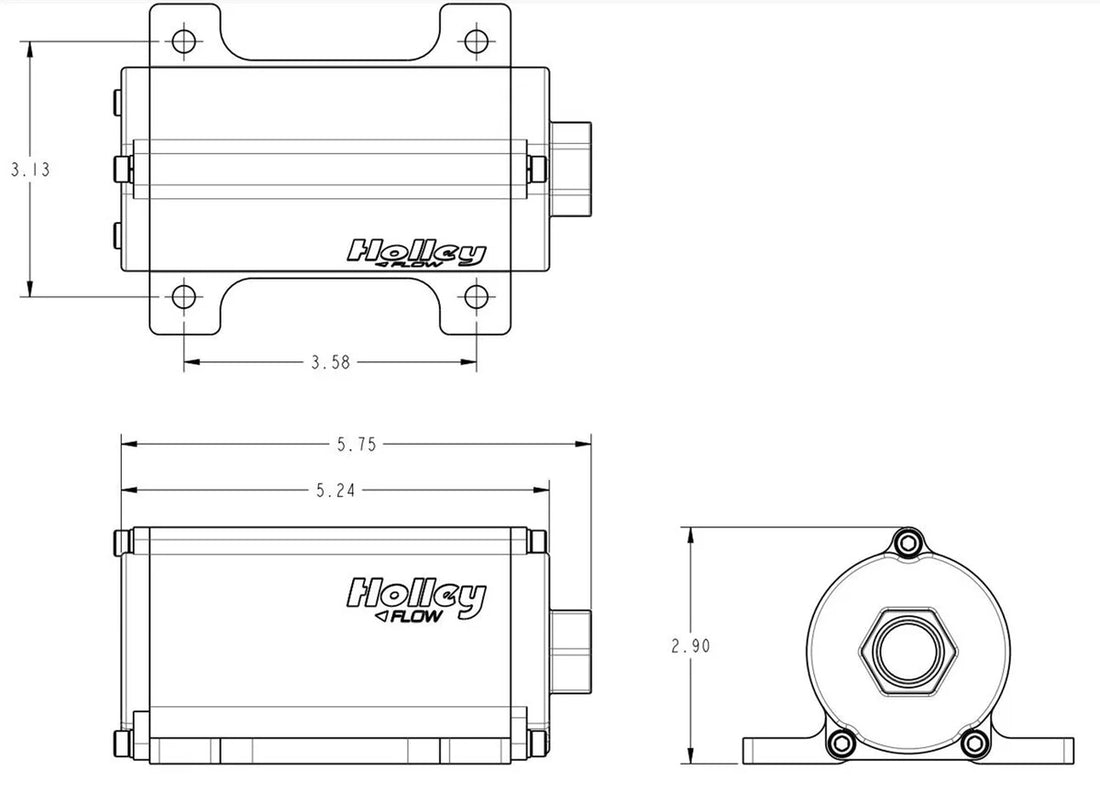 Holley 100 GPH Universal In-line Electric Fuel Pump 12-170 - Additional View 9