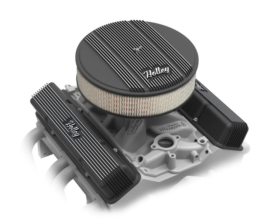 Holley 14" Round Finned Air Cleaner 120-152 - Side View