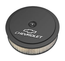Load image into Gallery viewer, Holley 14" x 3" Air Cleaner Kit w/ Paper Filter - GM "Bowtie" and "Chevrolet" Logo 120-212 - Main Product View