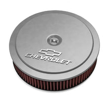 Load image into Gallery viewer, Holley 14" x 3" Air Cleaner Kit w/ Premium Filter - GM "Bowtie" and "Chevrolet" Logo 120-218 - Main Product View