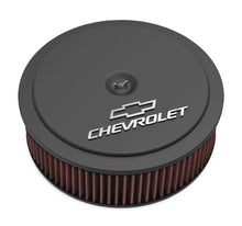 Load image into Gallery viewer, Holley 14" x 4" Air Cleaner Kit w/ Premium Filter - GM "Bowtie" and "Chevrolet" Logo 120-221 - Main Product View