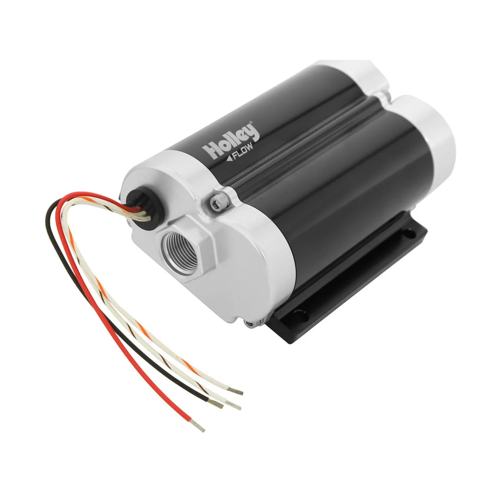 Holley 160 GPH Dominator In-Line Billet Fuel Pump (Dual Inlet) - Back View