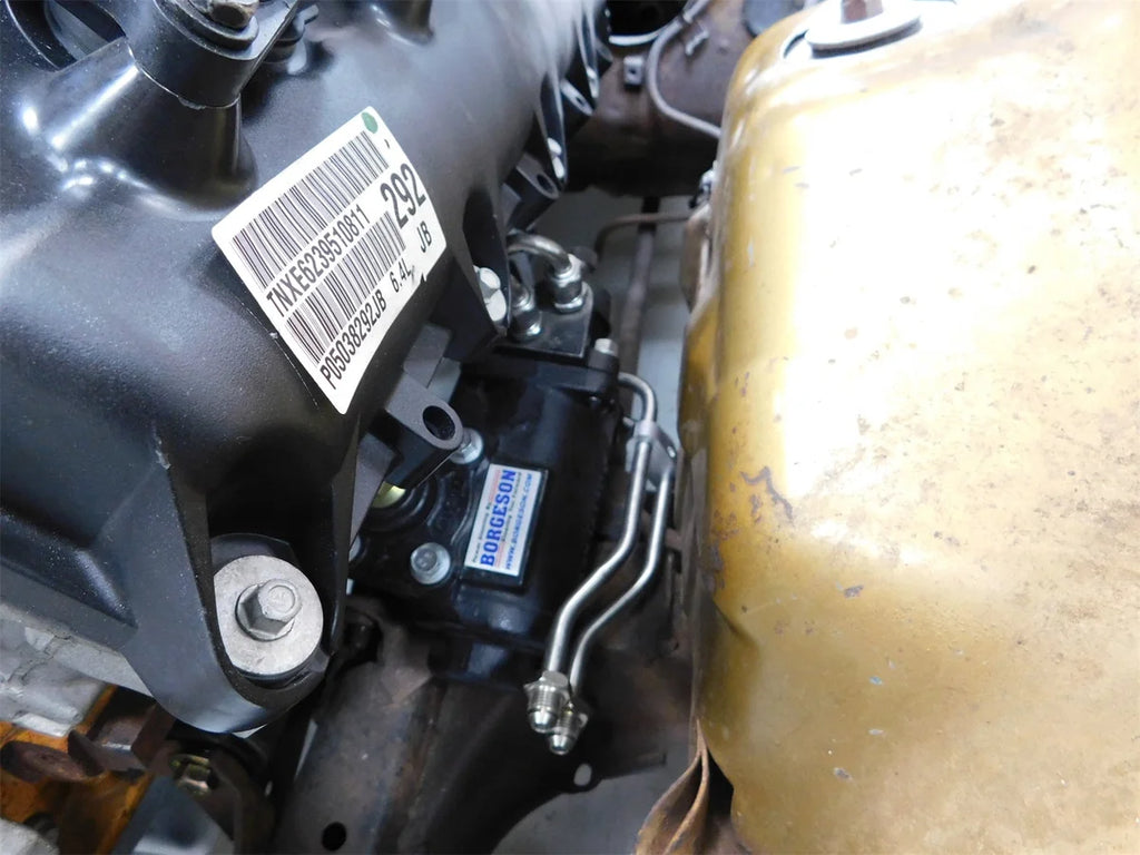 Holley 1967-1976 Mopar A-Body with Borgeson Power Steering Box & BH23104 Headers 198-231 - Installation View