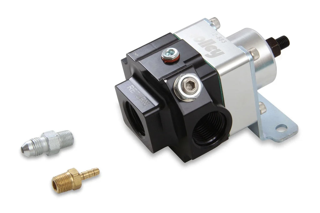 Holley 2 Port Double Adjustable Regulator 10AN Adjustable from 4-9 PSI 12-883 - Side View