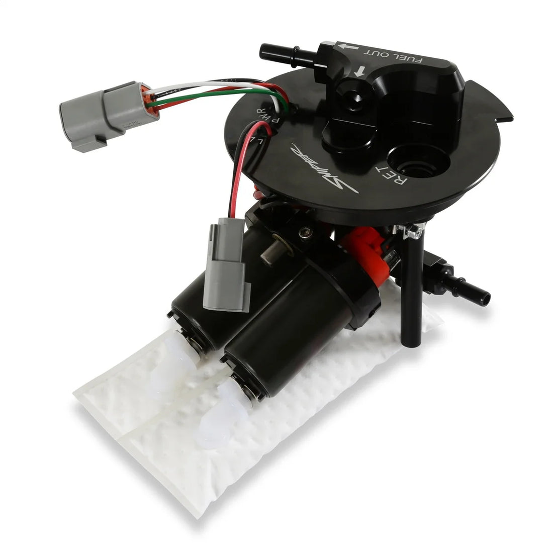 Holley 2010-2015 Camaro Dual 340 LPH Pump Module 12-350 - Side View